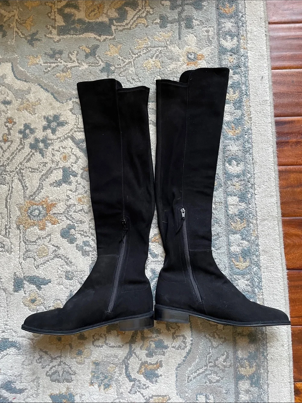Stuart Weitzman Black Over-the-Knee Suede Boots - Picture 1 of 5